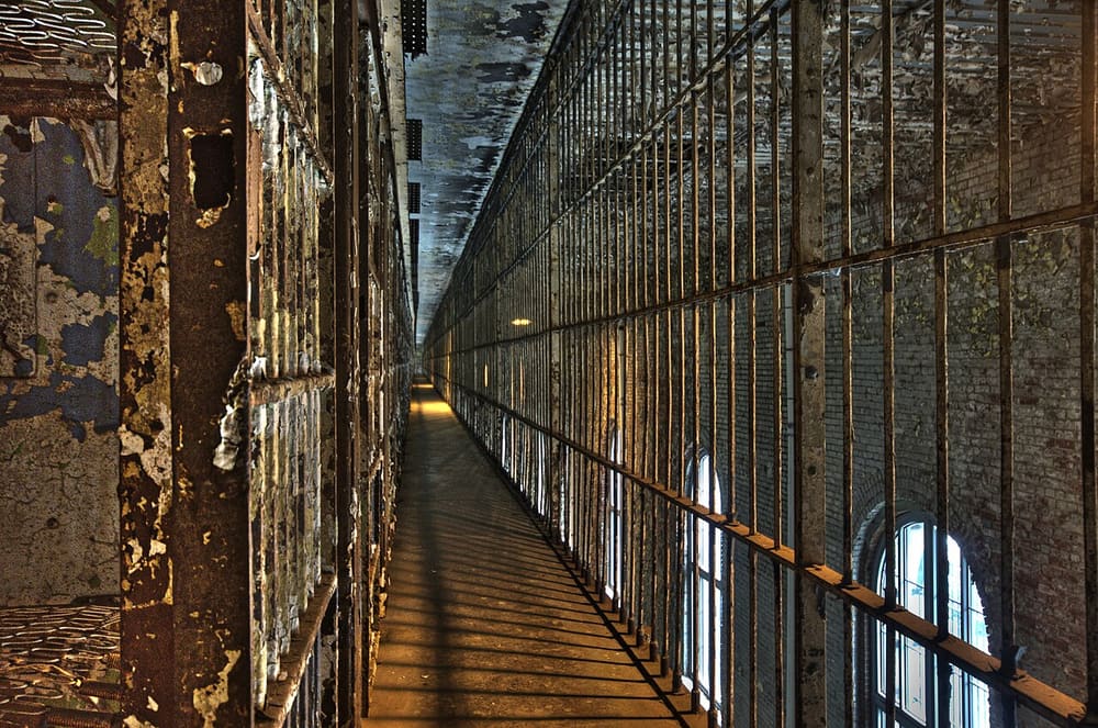 A cell block inside the Ohio State Reformatory, where The Shawshank Redemption was filmed